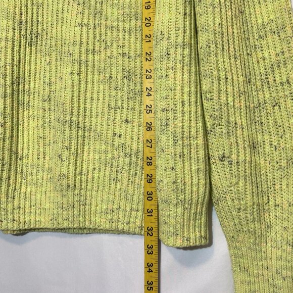 Free People Leo Tunic Sweater Medium Size Green Yellow Cowl Neck Confetti Knit - Picture 6 of 11